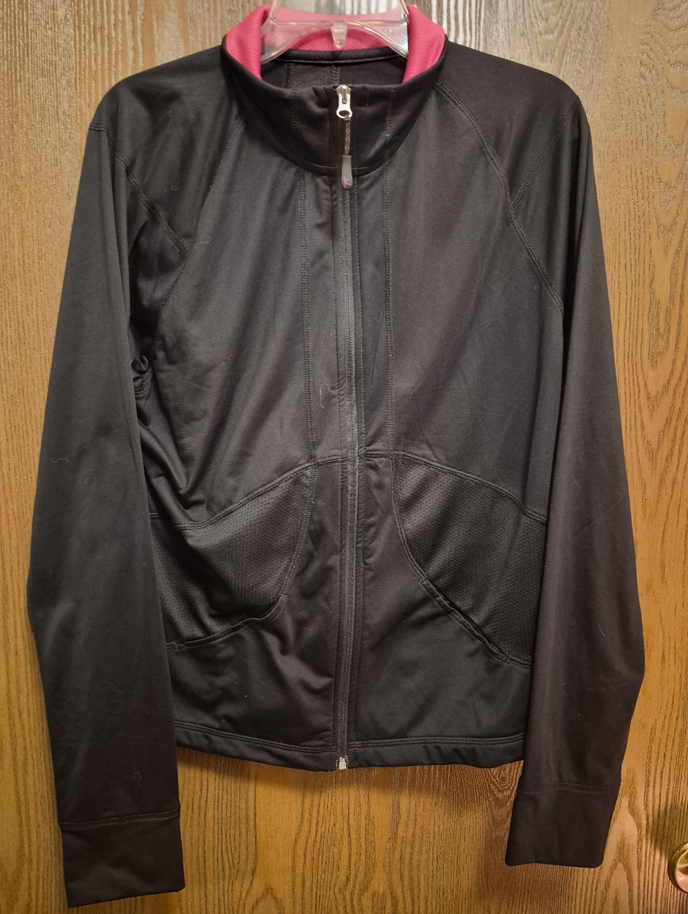Danskin Women's Black Performance Zip Jacket with Pink Trim XL